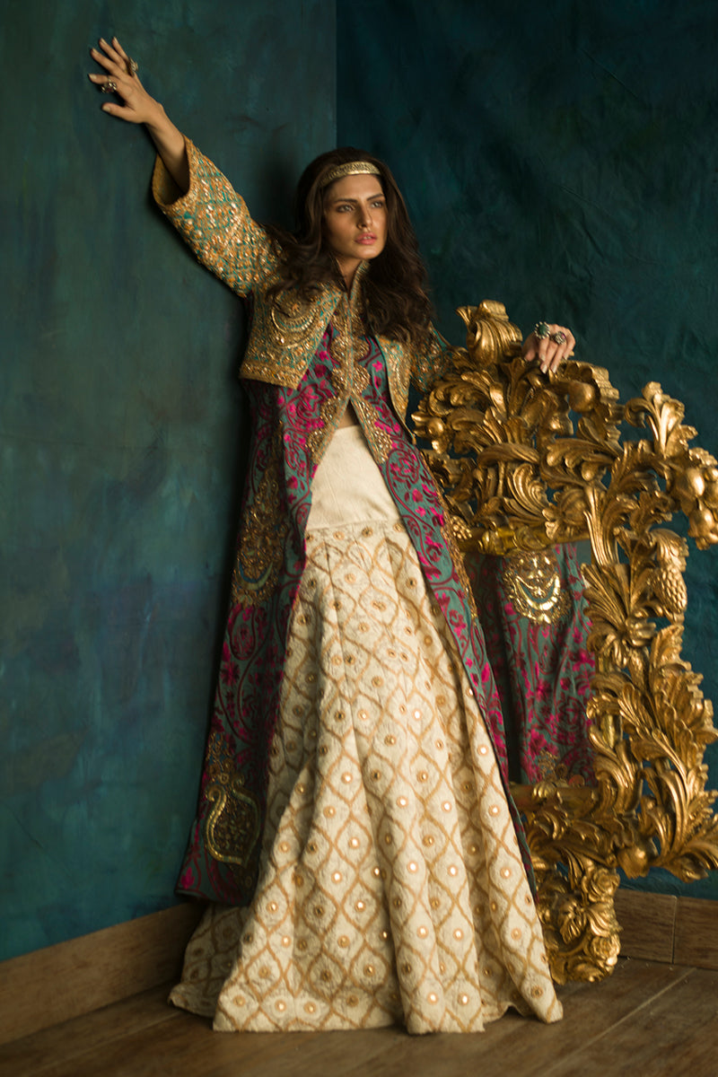 Shamaeel Ansari Sultan's Sapphire Jacket Blue 3 Piece