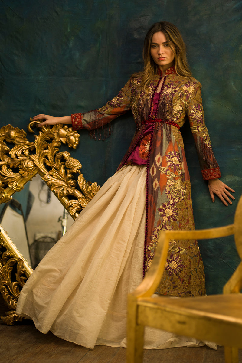 Shamaeel Ansari Zarfshan Noir Jacket Multicolor 3 Piece