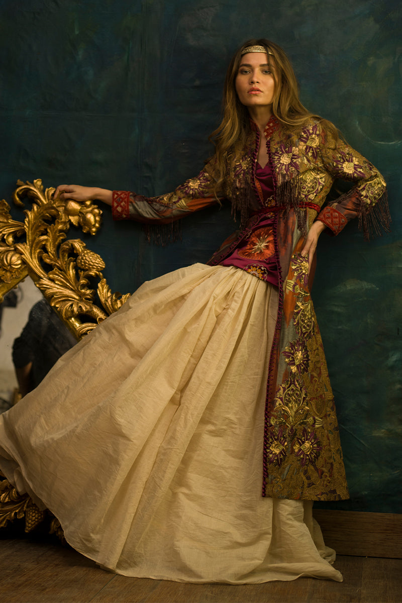 Shamaeel Ansari Zarfshan Noir Jacket Multicolor 3 Piece