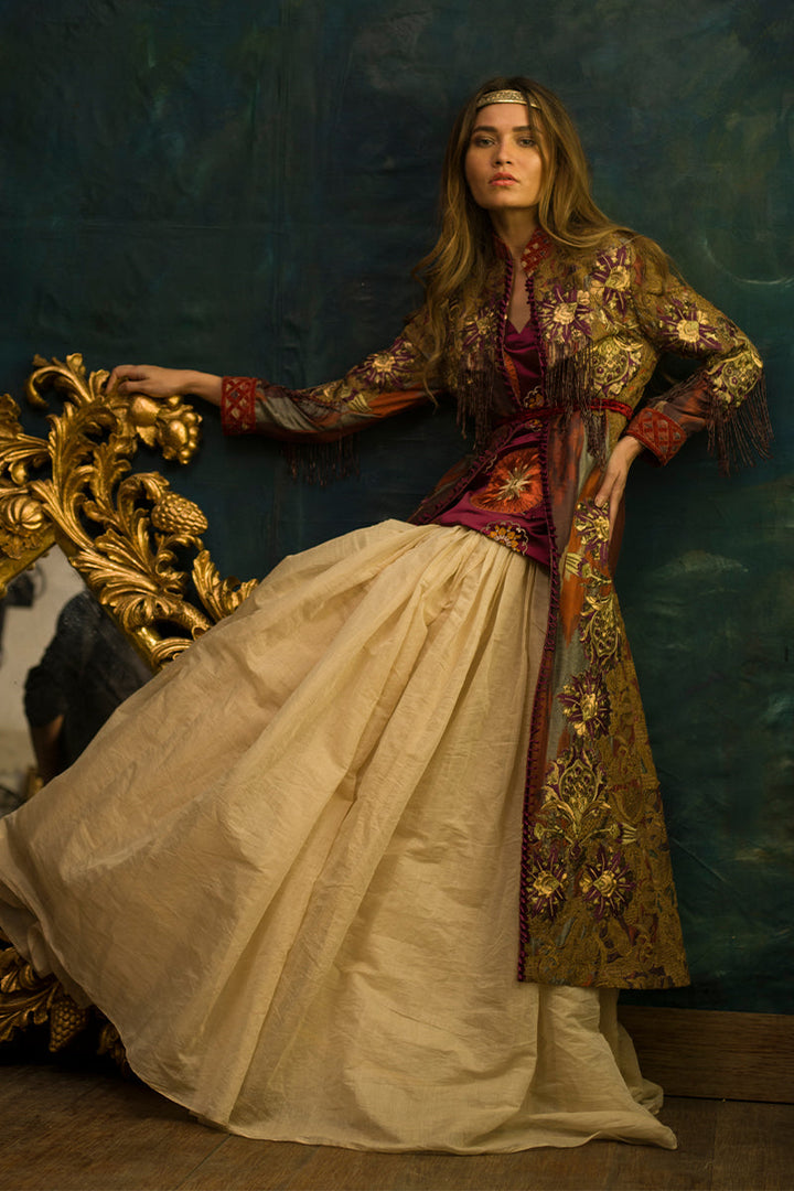 Shamaeel Ansari Zarfshan Noir Jacket Multicolor 3 Piece