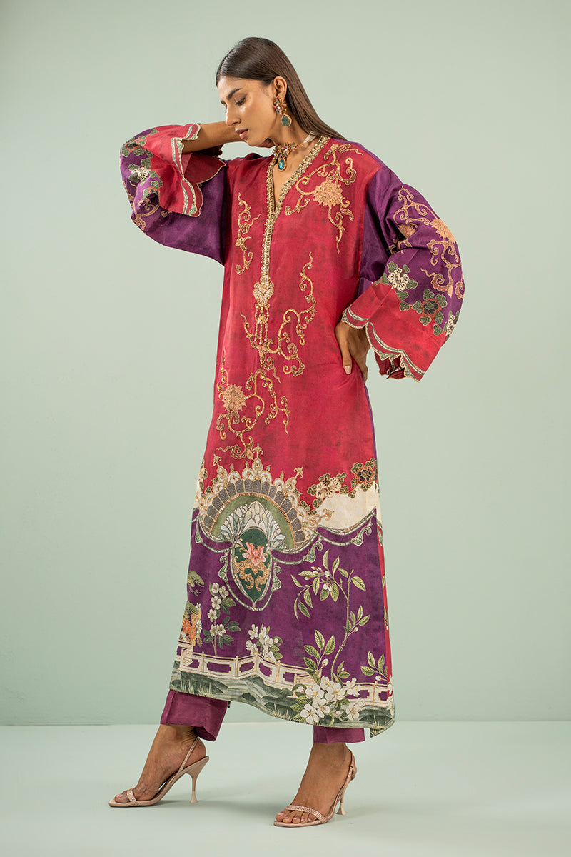 Shamaeel - Crimson Luxe - Viscose Silk/Cotton Silk