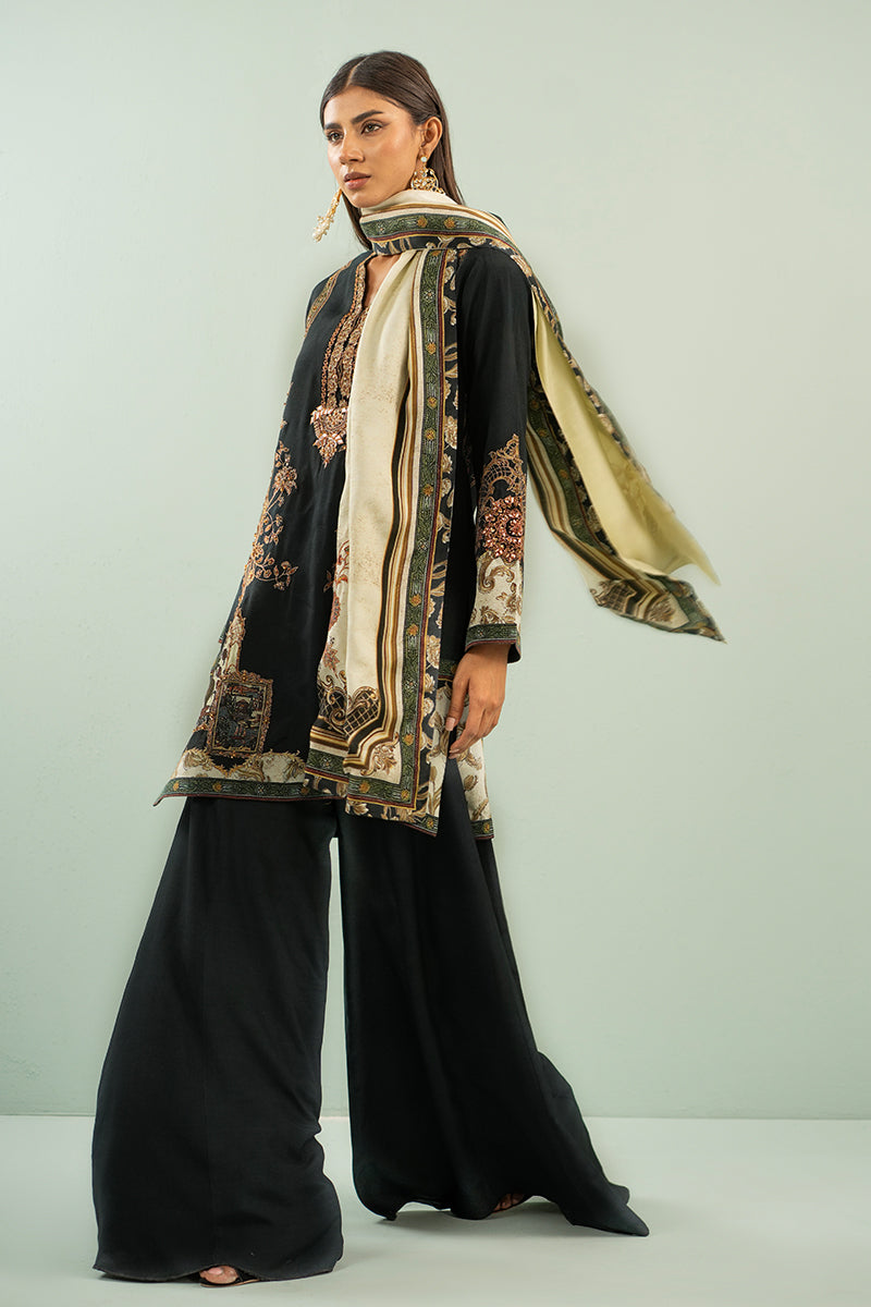 Shamaeel - Deep Charcoal Chic - Viscose Silk/Cotton Silk