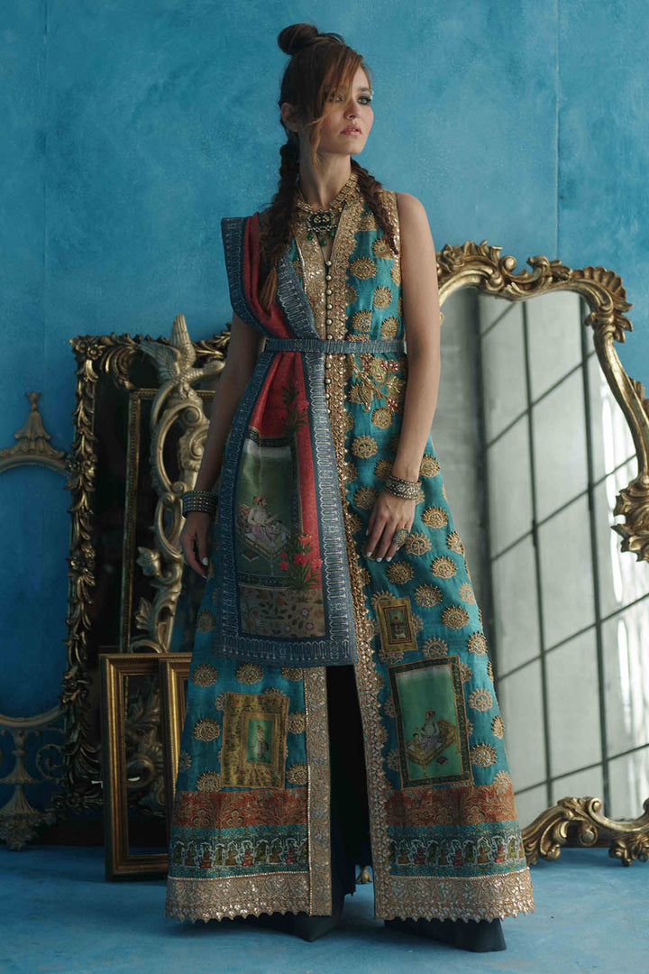 Shamaeel - Ferozi - Pure Raw Silk/Cotton Silk