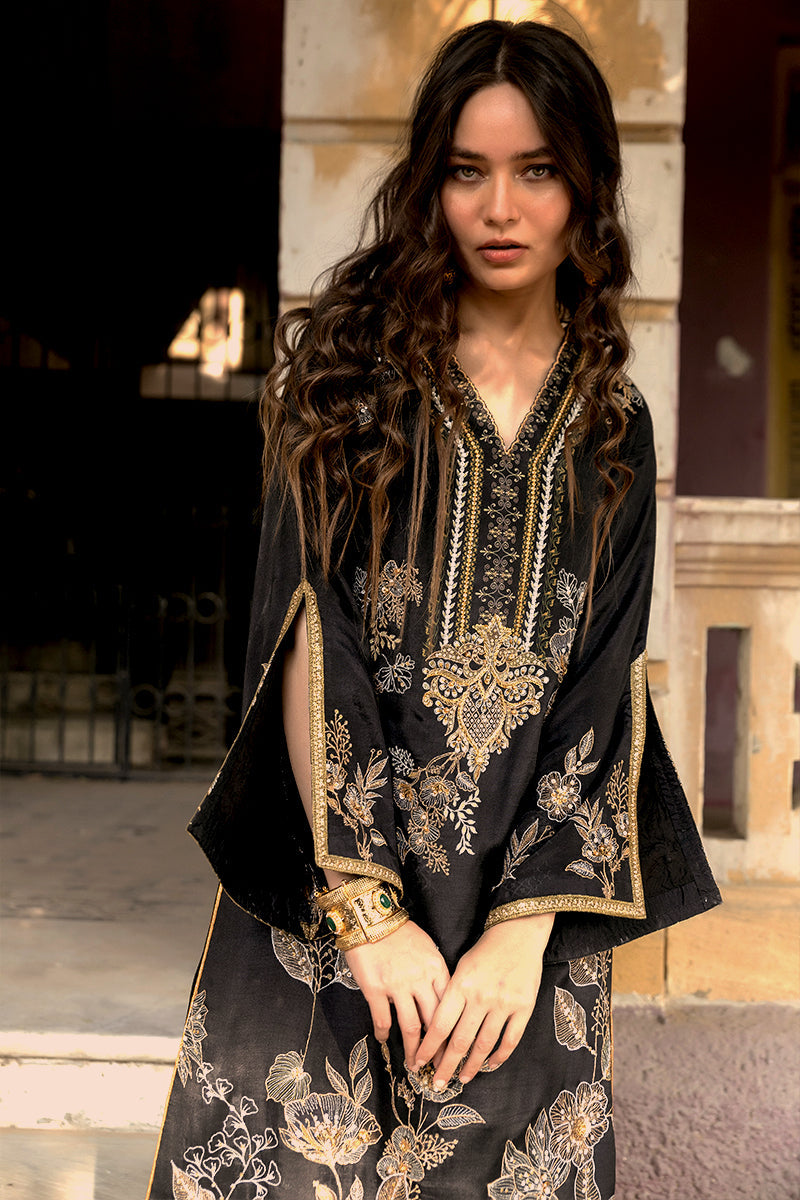 Shamaeel - Noir Gulzar - Viscose Silk/Cotton Silk