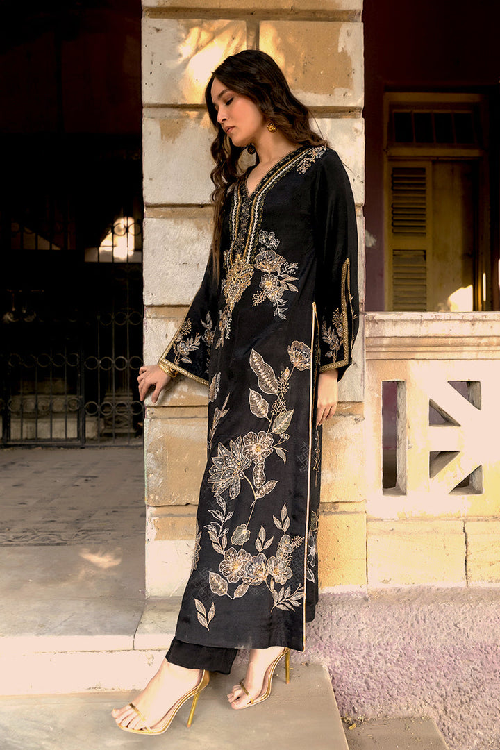 Shamaeel - Noir Gulzar - Viscose Silk/Cotton Silk