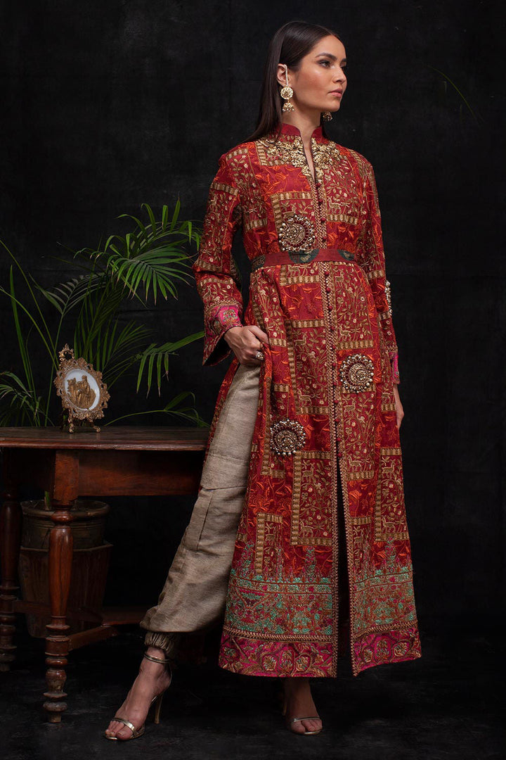 Shamaeel - RED BOX LUXURY COAT - Raw Silk