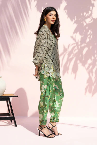 Sania Maskatiya - Sharis Khaddi Silk Suit For Women - Fern Green - 2 Piece