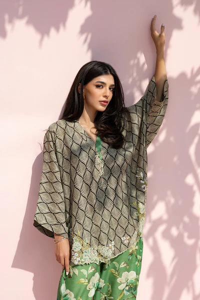 Sania Maskatiya - Sharis Khaddi Silk Suit For Women - Fern Green - 2 Piece