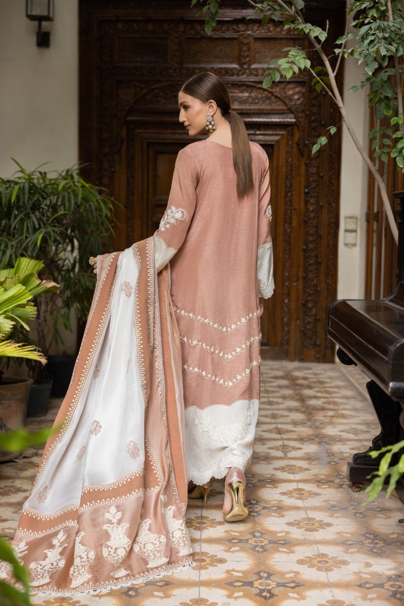 Shehrnaz - Aabroo - SHK-1434 - Beige - Pure Raw Silk - 3 Piece