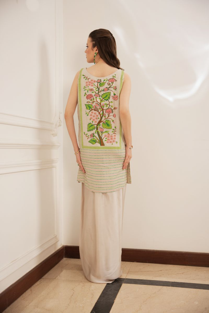 Shehrnaz - Caia - SHK-1488 - Beige - Pure Cotton Silk - Coord Set - 2 Piece