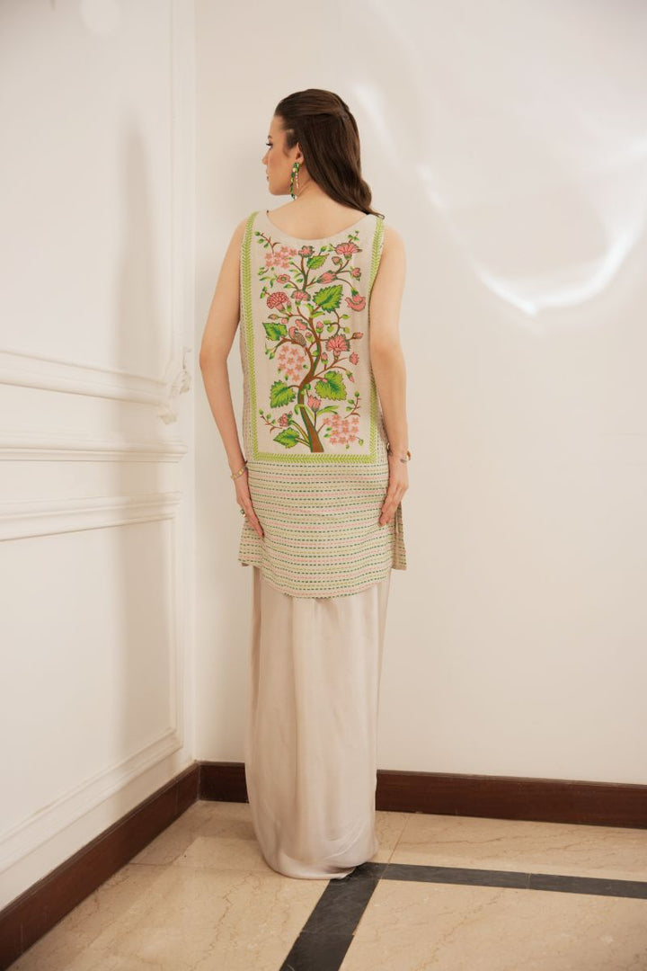 Shehrnaz - Caia - SHK-1488 - Beige - Pure Cotton Silk - Coord Set - 2 Piece