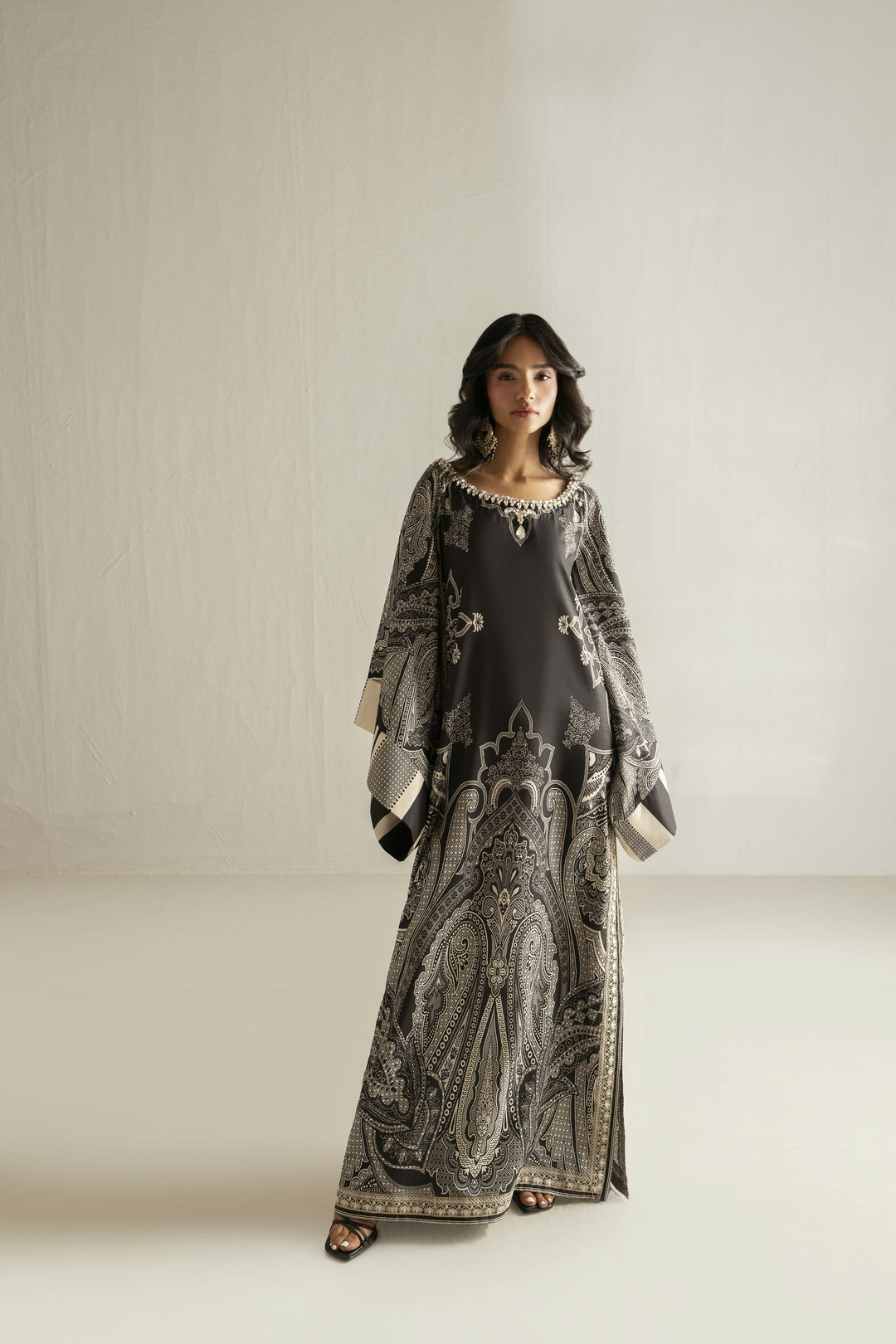 Shehrnaz - Crepe Silk Midnight Mosaic Dress For Women - Black