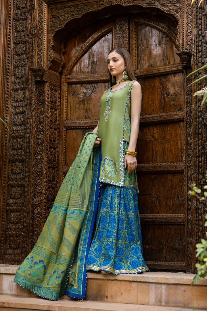 Shehrnaz - Dhaani  - SHK-1427 - Green - PK Medium Silk - 3 Piece