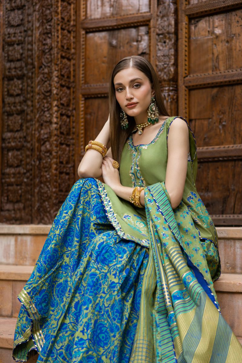 Shehrnaz - Dhaani  - SHK-1427 - Green - PK Medium Silk - 3 Piece