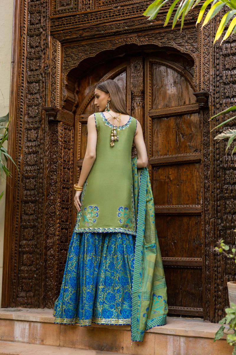 Shehrnaz - Dhaani  - SHK-1427 - Green - PK Medium Silk - 3 Piece