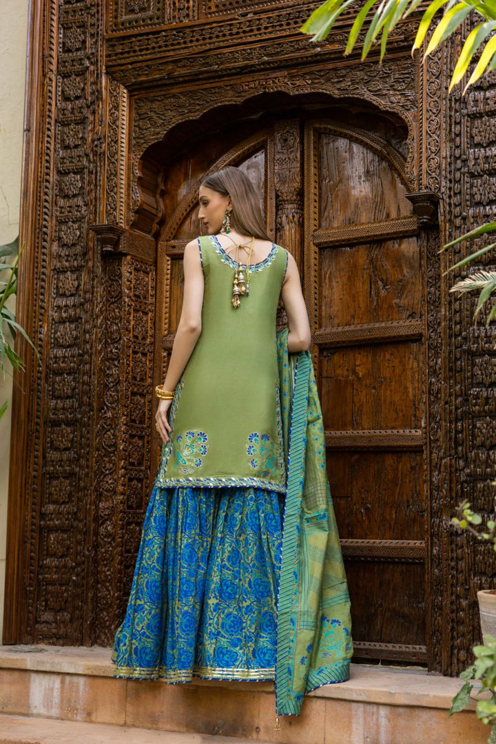 Shehrnaz - Dhaani  - SHK-1427 - Green - PK Medium Silk - 3 Piece