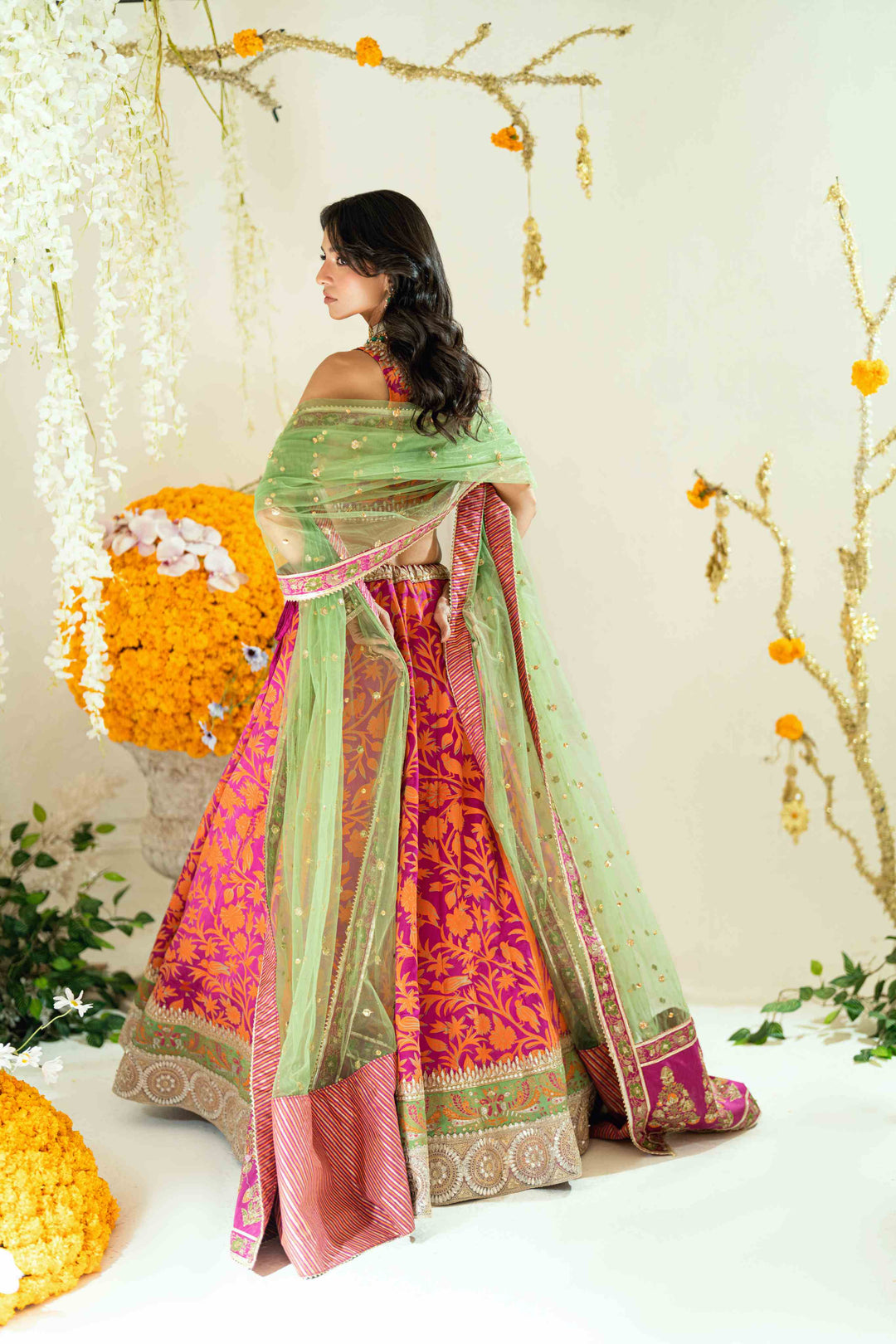 Shehrnaz - Ena Amethyst Lehenga Set - SHK-1576 - Purple- - Satin / Net - 3 Piece