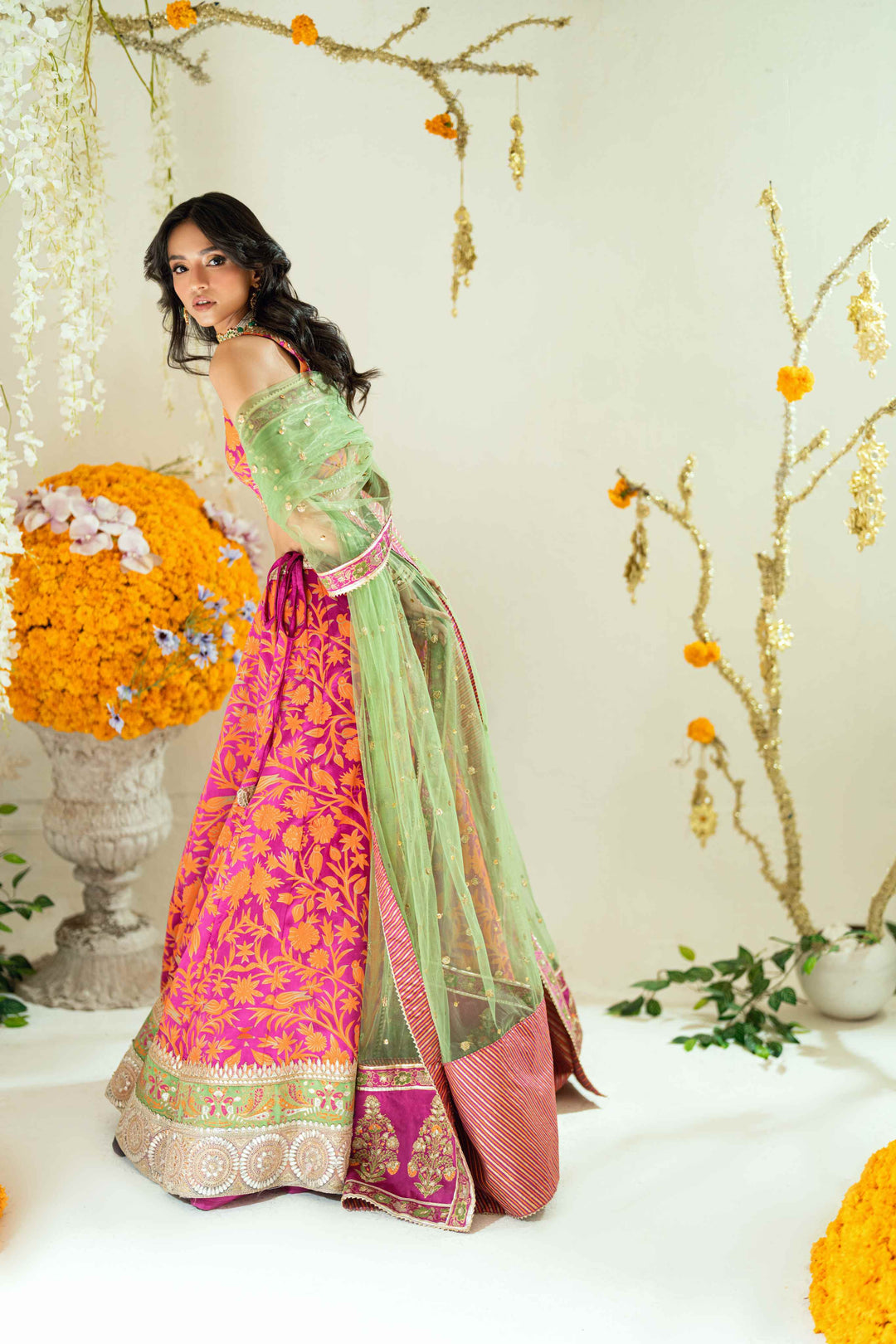 Shehrnaz - Ena Amethyst Lehenga Set - SHK-1576 - Purple- - Satin / Net - 3 Piece