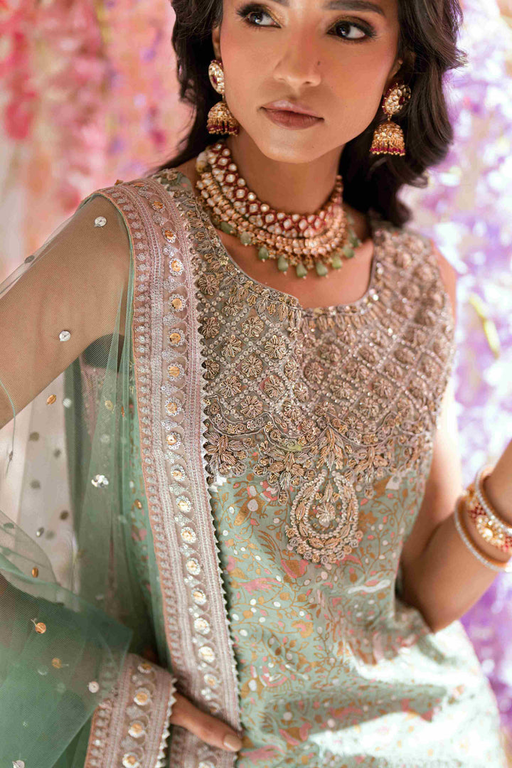 Shehrnaz - Niva Emerald Kurta Set - SHK-1568 - Green - Crepe silk - 3 Piece