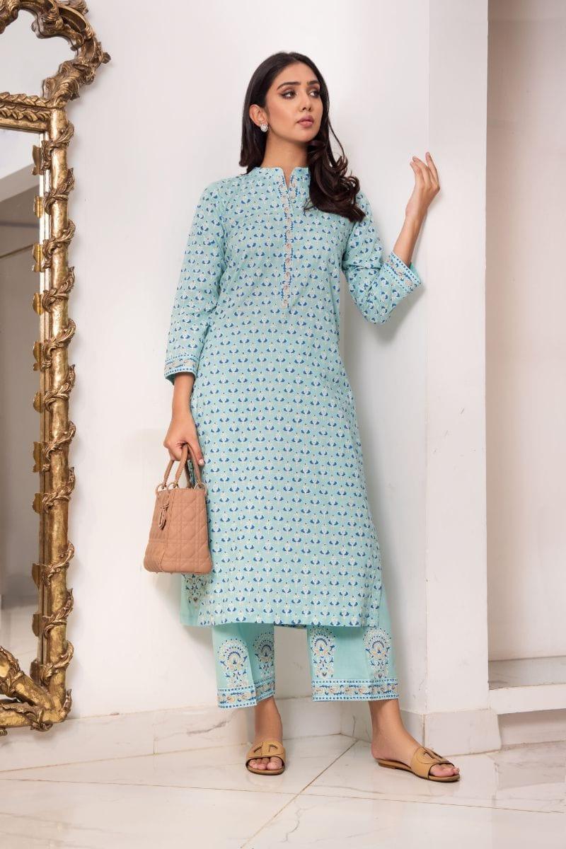 Shehrnaz - SHK- 1124 - 2 Piece - Light blue