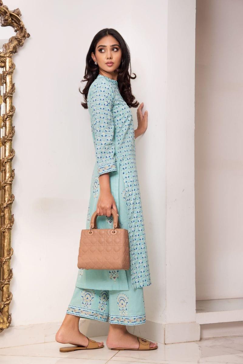 Shehrnaz - SHK- 1124 - 2 Piece - Light blue