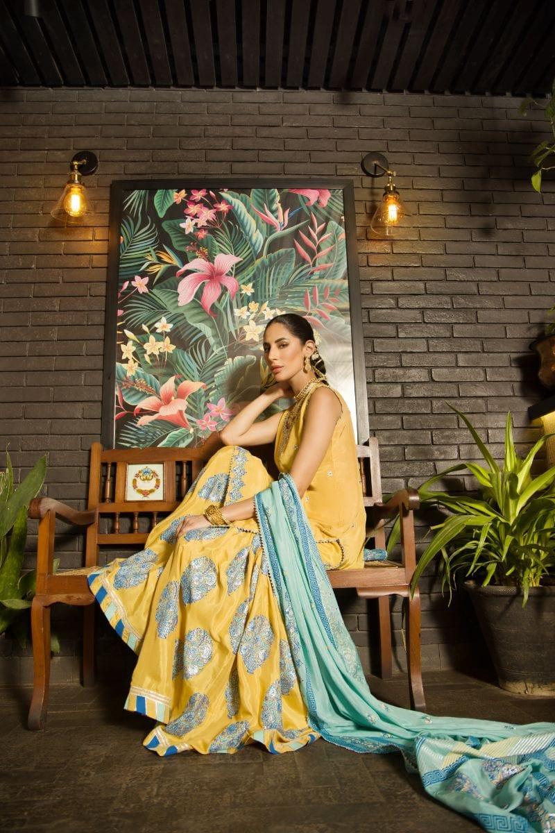 Shehrnaz - SHK-1134 - 3 Piece - Mustard