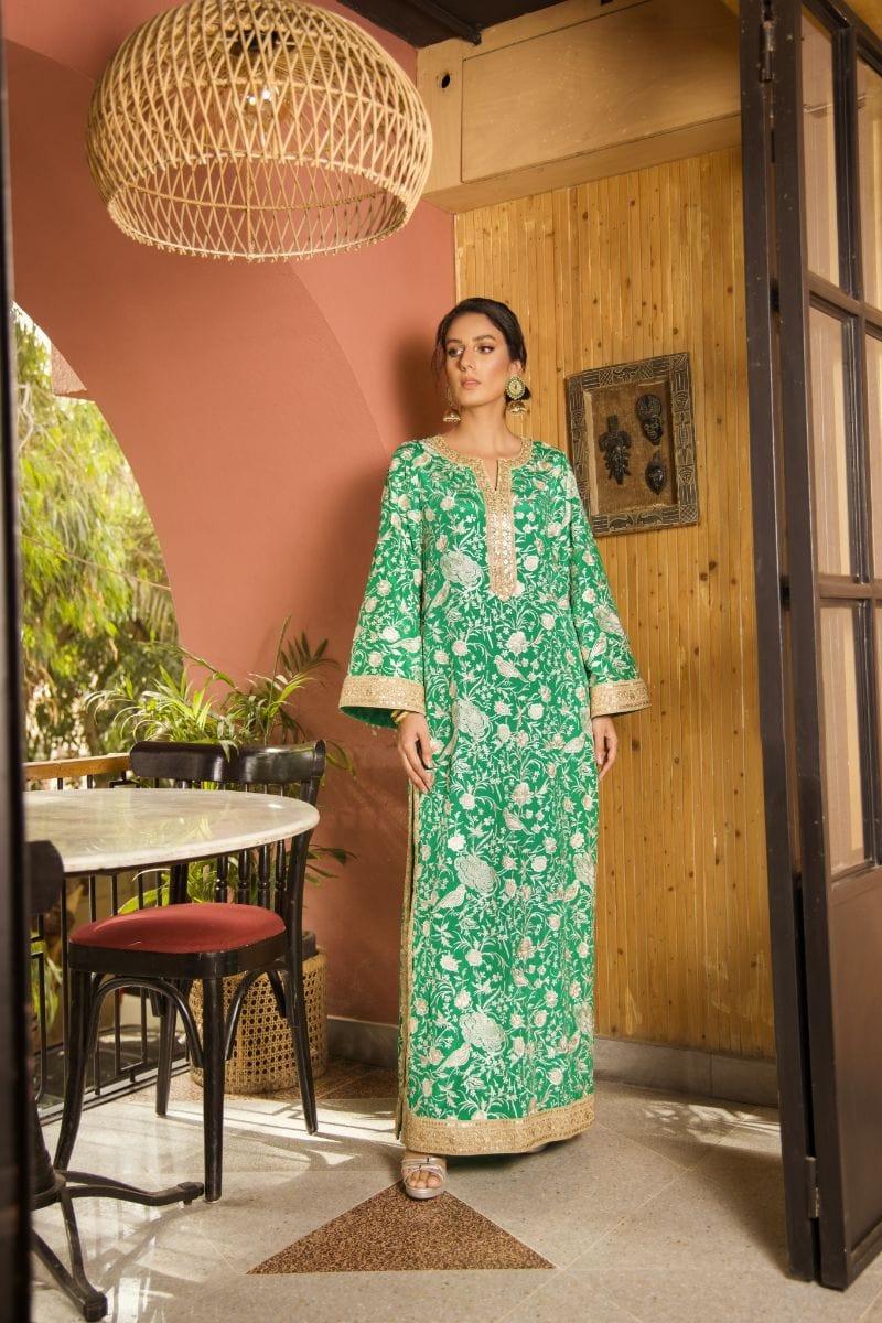 Shehrnaz - SHK-1139 - 2 Piece - Emerald Green - Embroidered