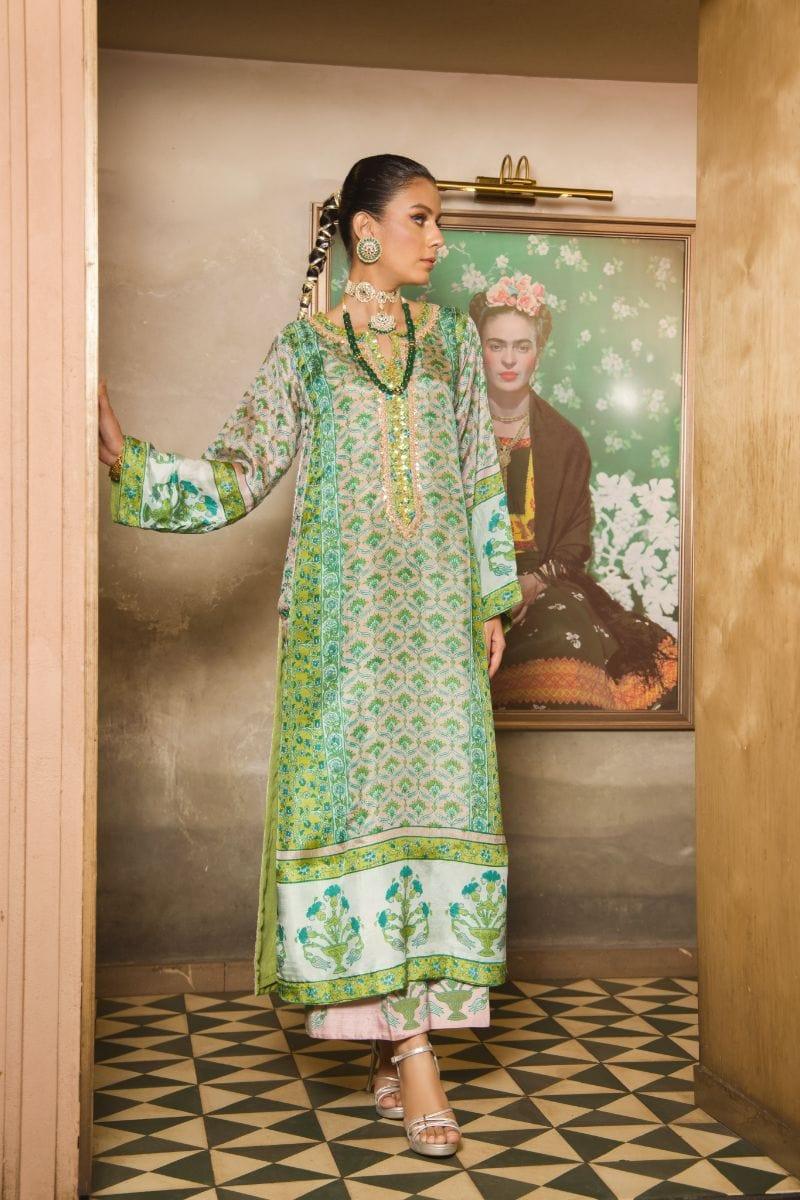 Shehrnaz - SHK-1143 - 3 Piece - Pink - Chiffon Block Print