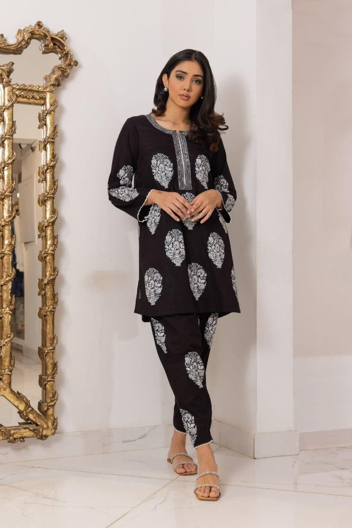 Shehrnaz - SHK-1156 - 2 Piece - Black - Cotton