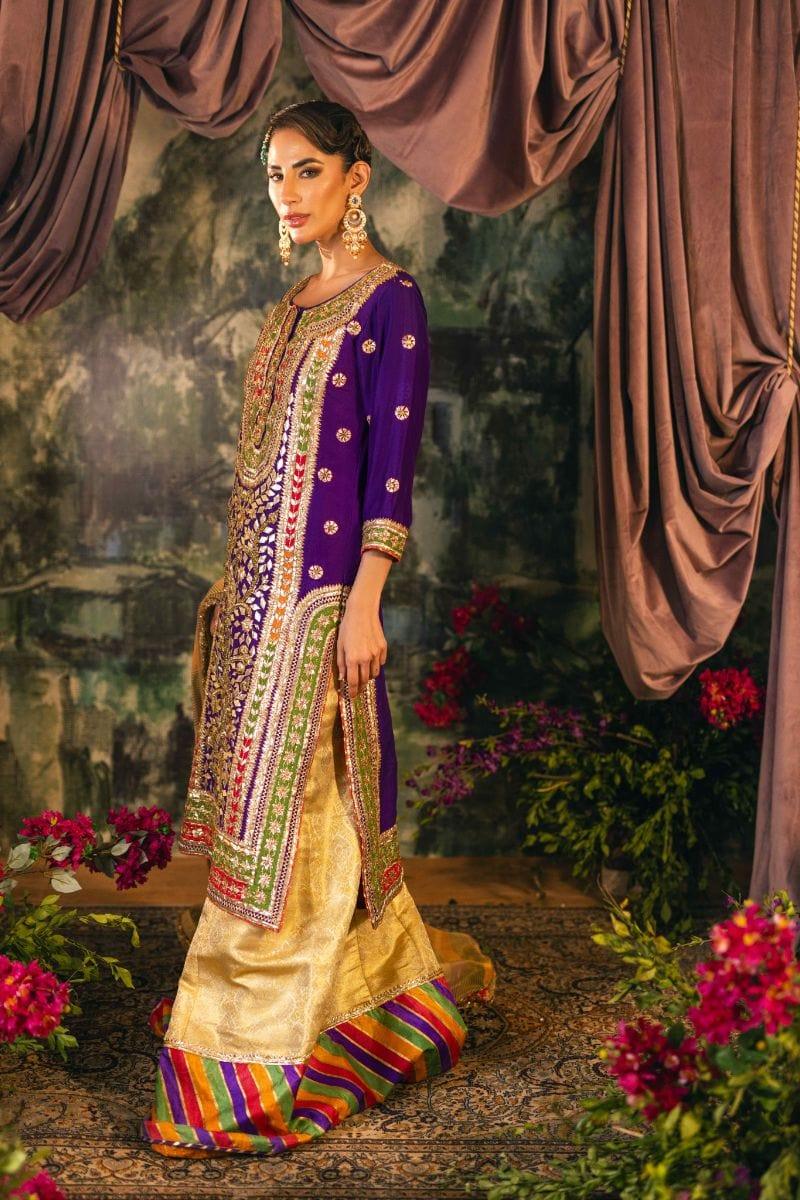Shehrnaz - SHK-1197 - Zeba - Purple - Raw silk  - 3 Piece
