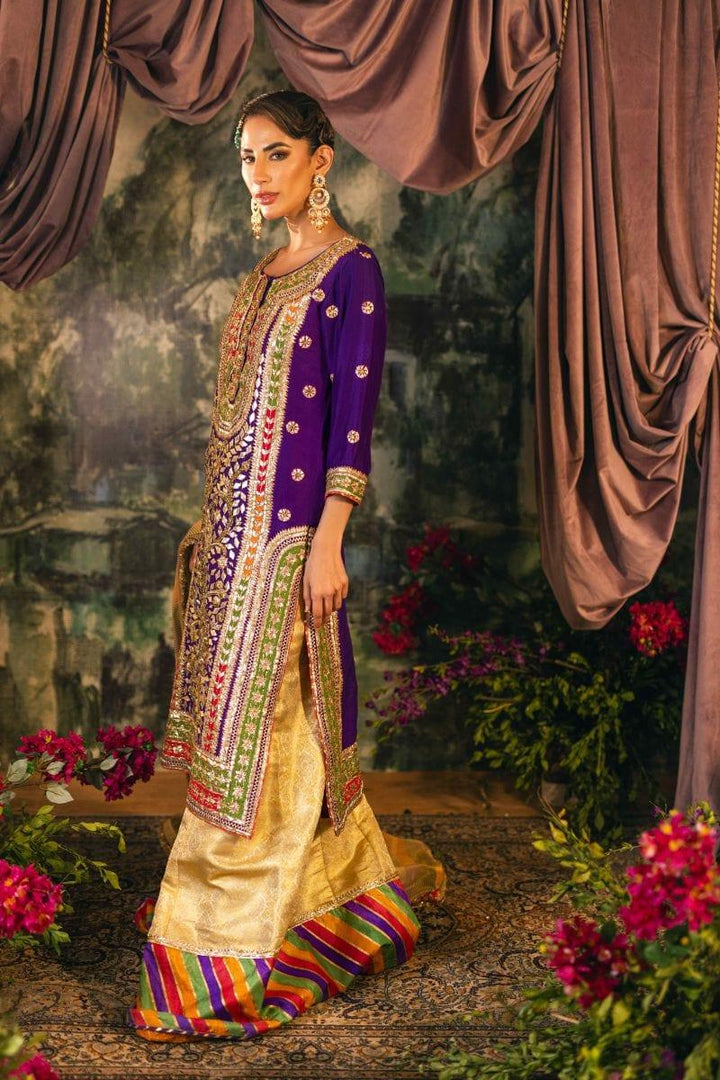 Shehrnaz - SHK-1197 - Zeba - Purple - Raw silk  - 3 Piece