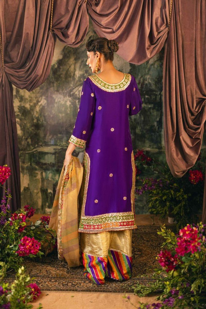 Shehrnaz - SHK-1197 - Zeba - Purple - Raw silk  - 3 Piece