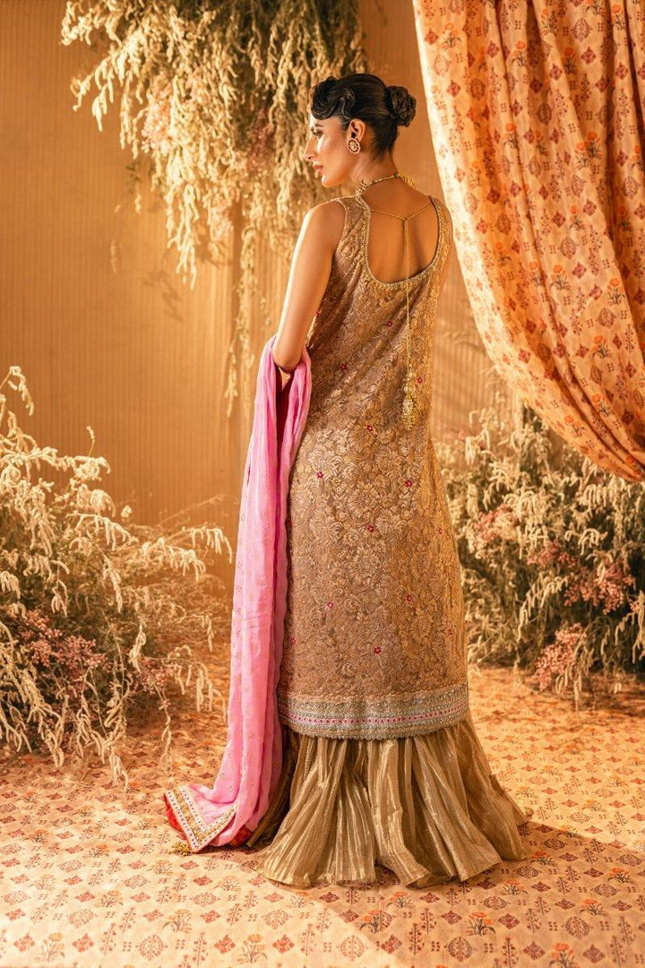 Shehrnaz - SHK-1198 - natalya - Gold - Chantilly lace - 3 Piece
