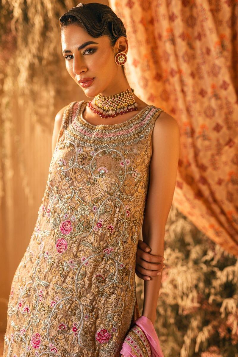 Shehrnaz - SHK-1198 - natalya - Gold - Chantilly lace - 3 Piece