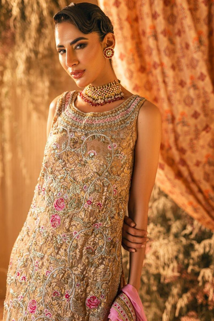 Shehrnaz - SHK-1198 - natalya - Gold - Chantilly lace - 3 Piece