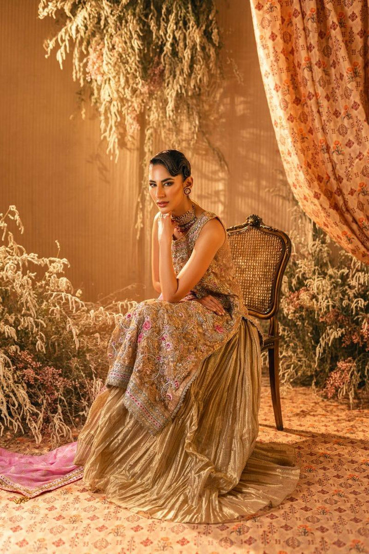 Shehrnaz - SHK-1198 - natalya - Gold - Chantilly lace - 3 Piece