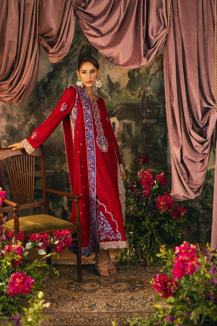 Shehrnaz - SHK-1205 - zeenat - Maroon - Viscose Raw Silk - 3 Piece