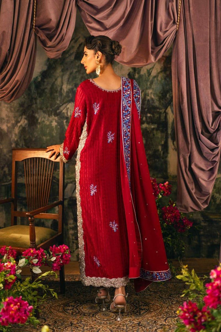 Shehrnaz - SHK-1205 - zeenat - Maroon - Viscose Raw Silk - 3 Piece