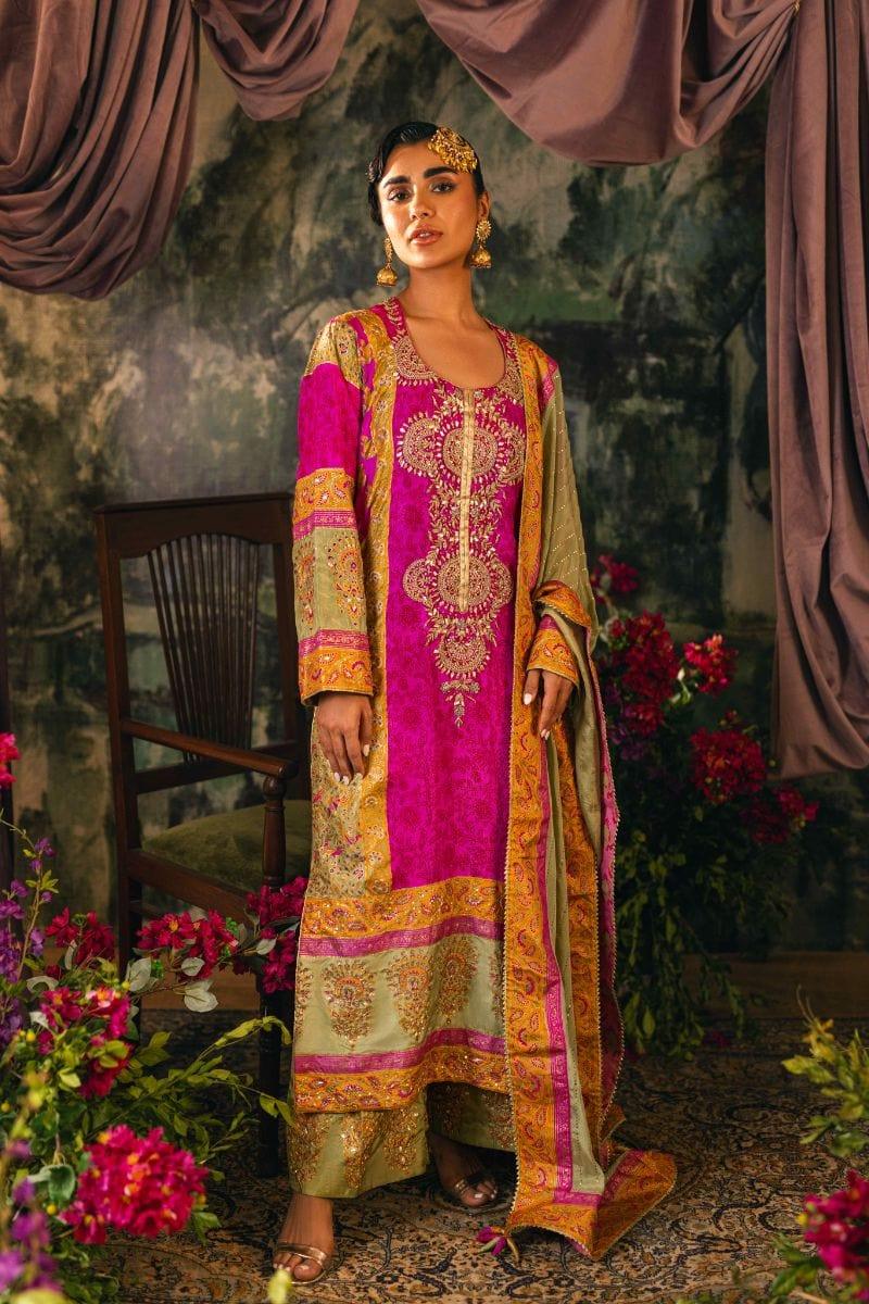 Shehrnaz - SHK-1207 - nina - Candy Pink - Silk - 3 Piece