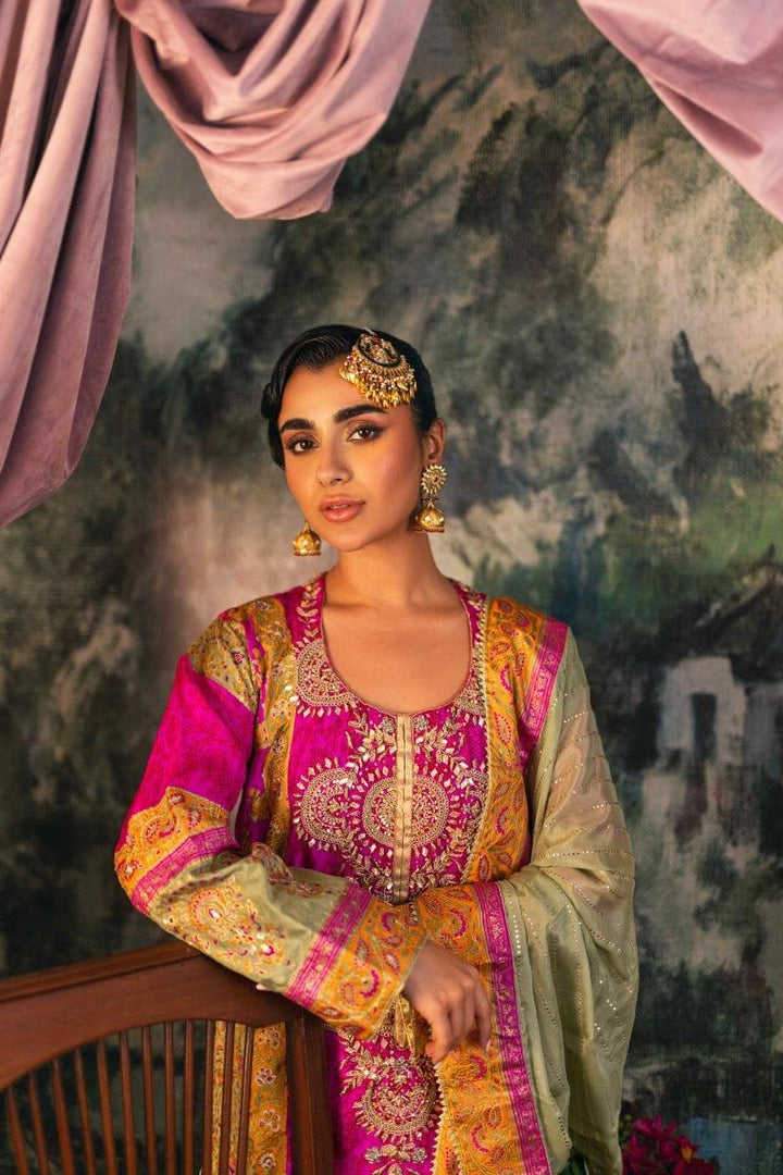 Shehrnaz - SHK-1207 - nina - Candy Pink - Silk - 3 Piece