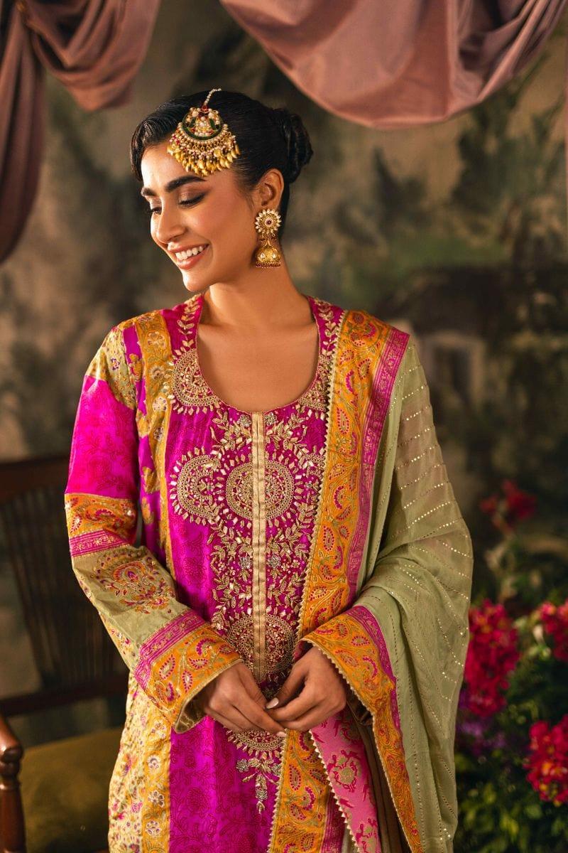 Shehrnaz - SHK-1207 - nina - Candy Pink - Silk - 3 Piece
