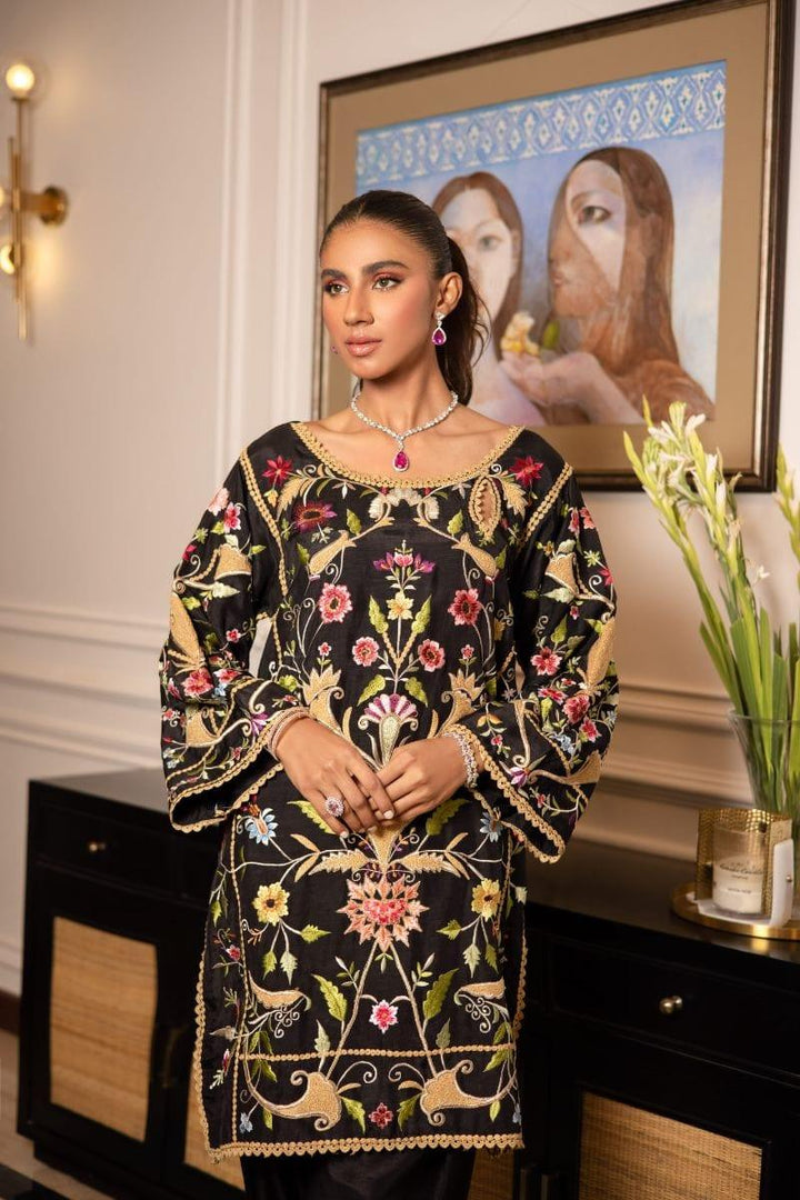 Shehrnaz - SHK-1217 - Talia - B - Black - Karandi - 2 Piece