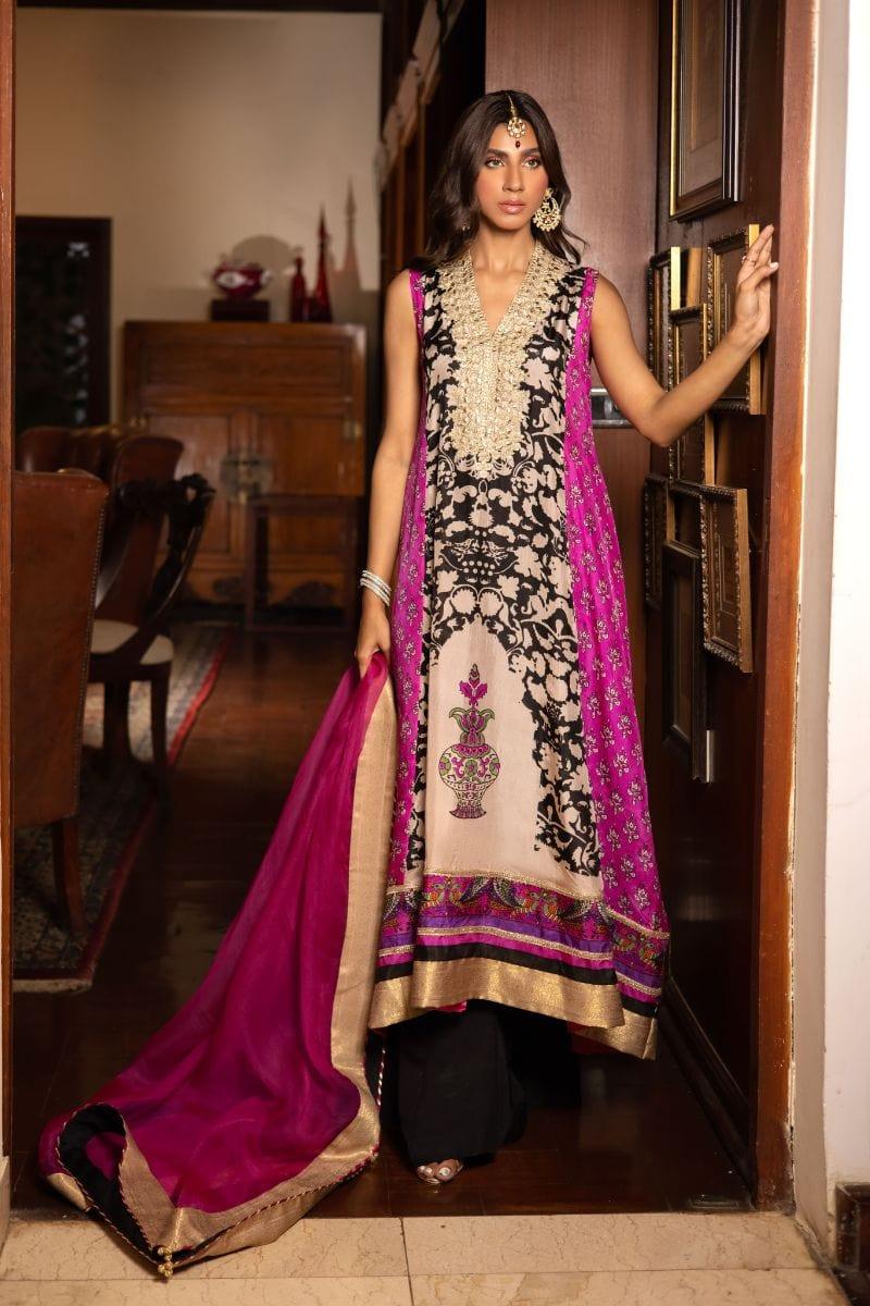 Shehrnaz - SHK-1236 - Sana - Beige - Medium Silk - 3 Piece