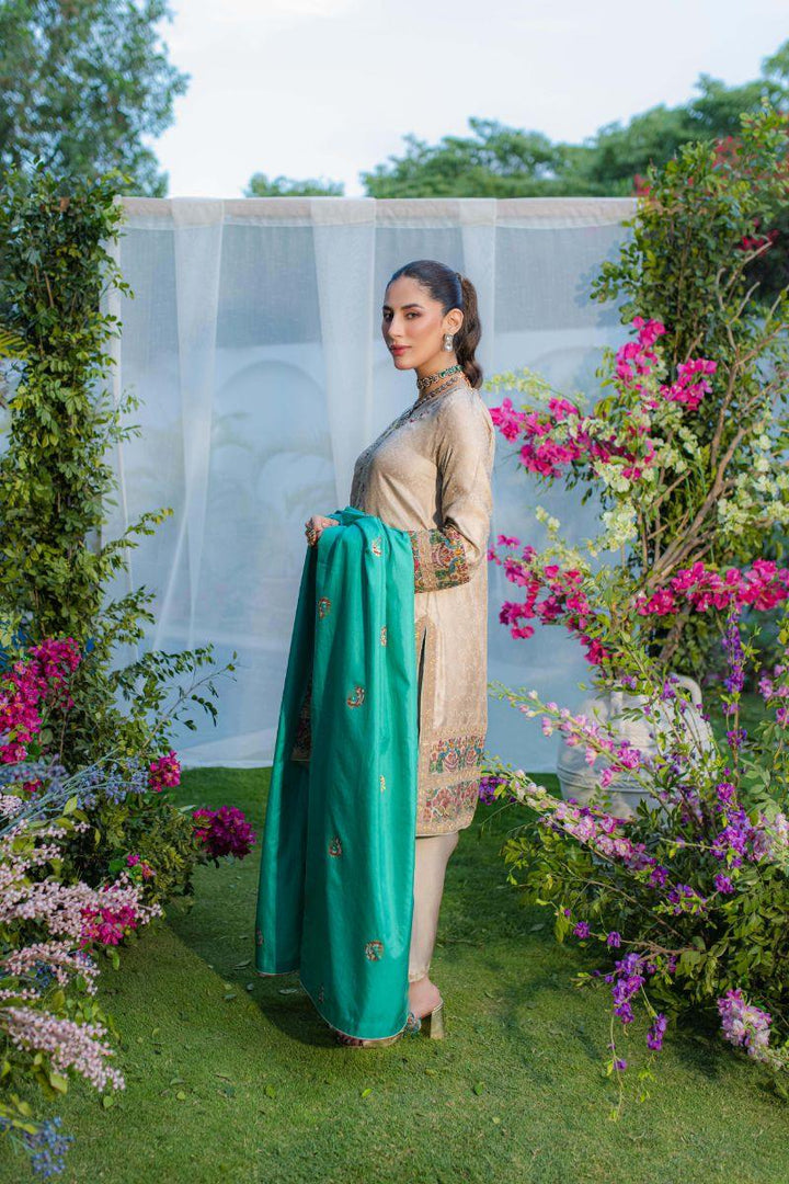 Shehrnaz - SHK-1269 - Beige - Silk - 3 Piece