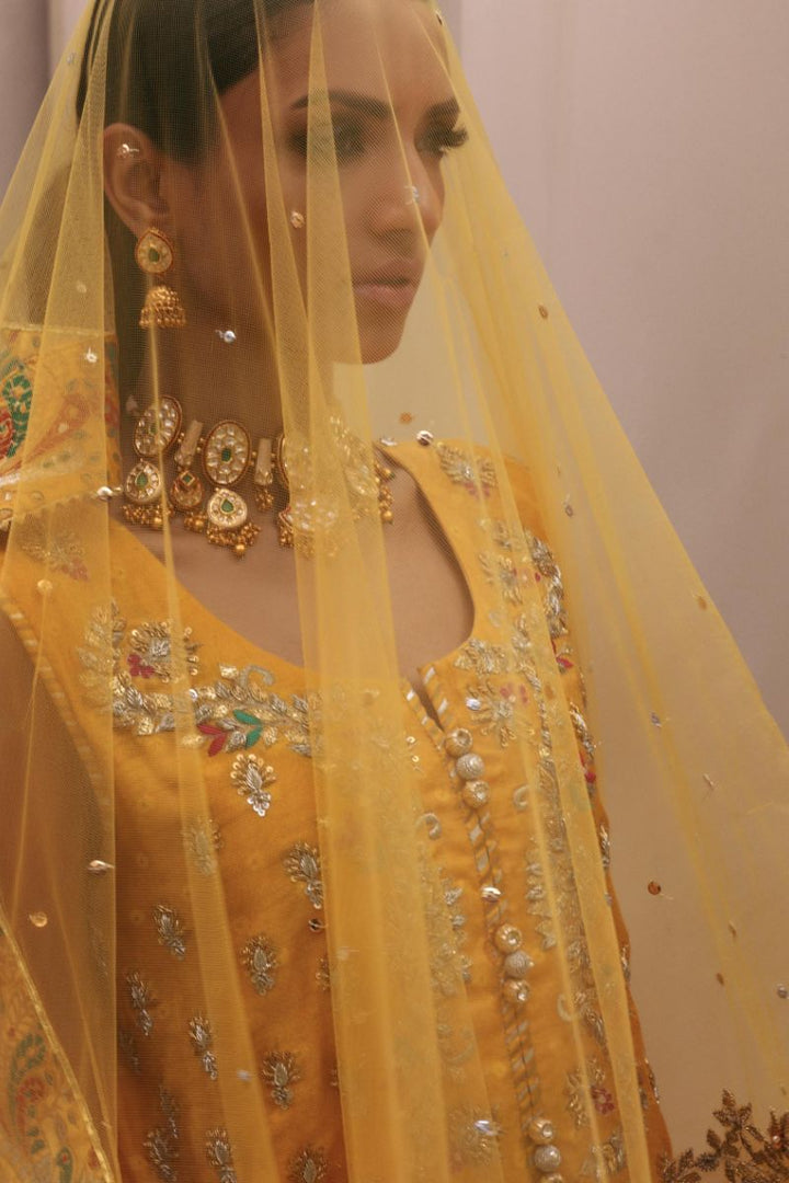 Shehrnaz - SHK-1399 - Yellow - Cotton net - 3 Piece