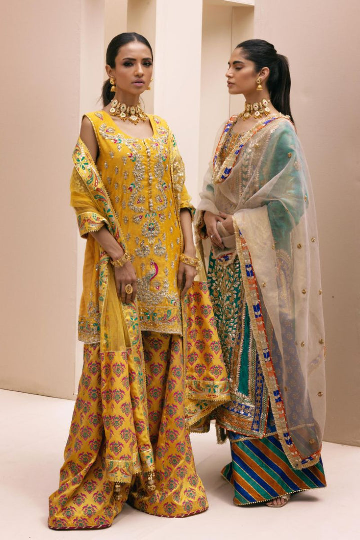 Shehrnaz - SHK-1399 - Yellow - Cotton net - 3 Piece
