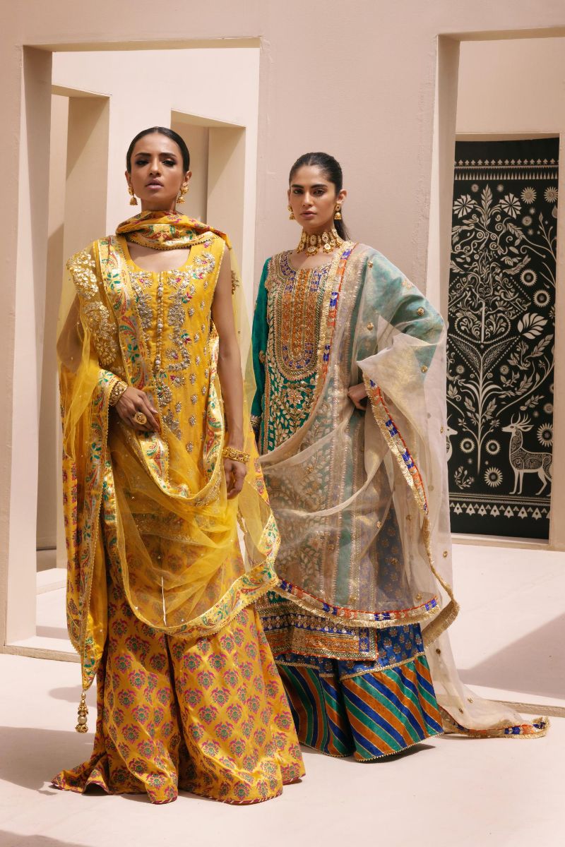 Shehrnaz - SHK-1399 - Yellow - Cotton net - 3 Piece