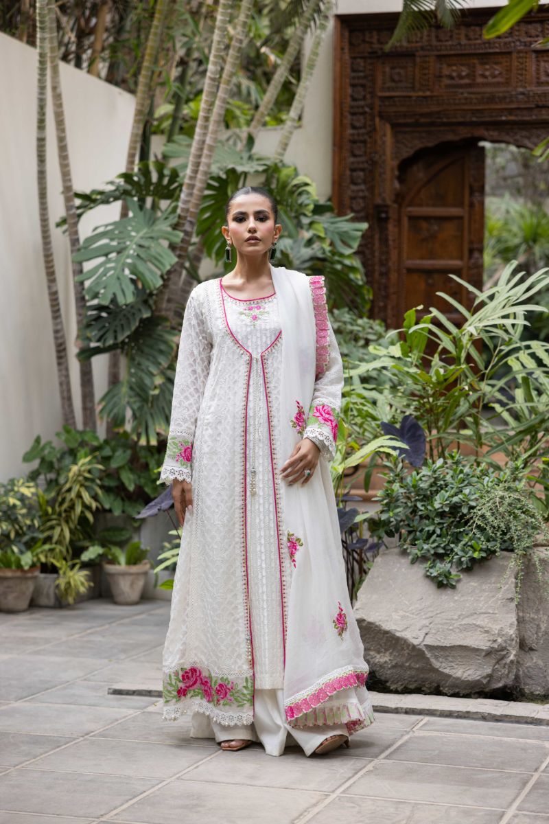 Shehrnaz - Sahiba - SHK-1437 - White - Chiffon - 3 Piece