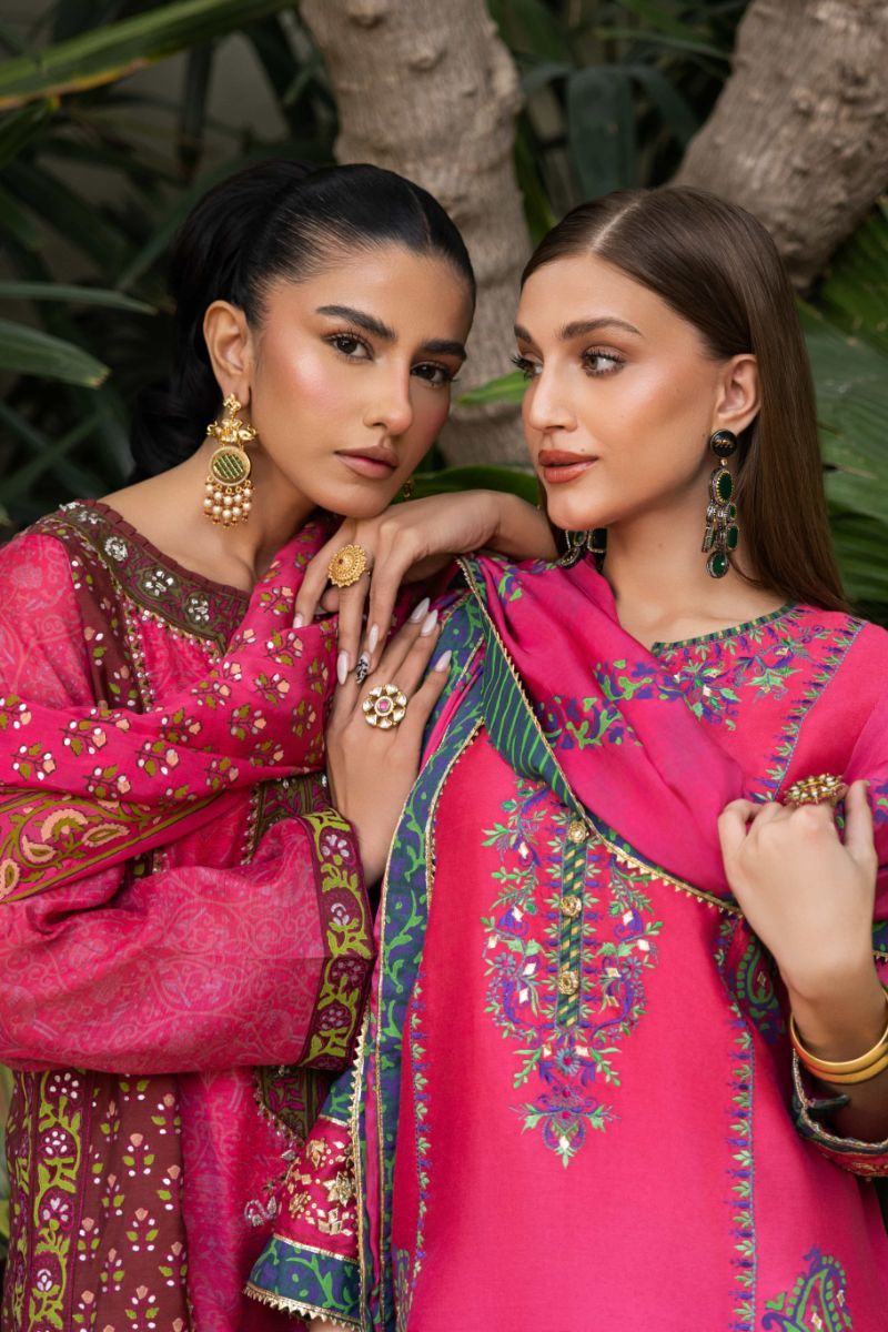 Shehrnaz - Shabnam - SHK-1429 - Fuchsia / Purple - Cotton Net - 3 Piece