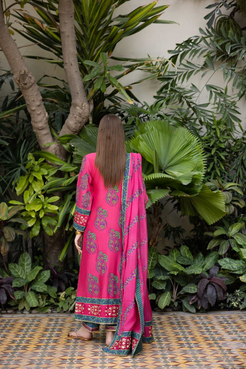 Shehrnaz - Shabnam - SHK-1429 - Fuchsia / Purple - Cotton Net - 3 Piece